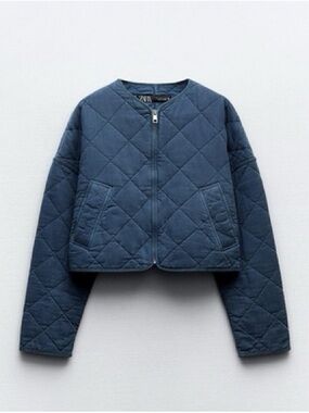 Zara Oversized Cropped Quilted Jacket